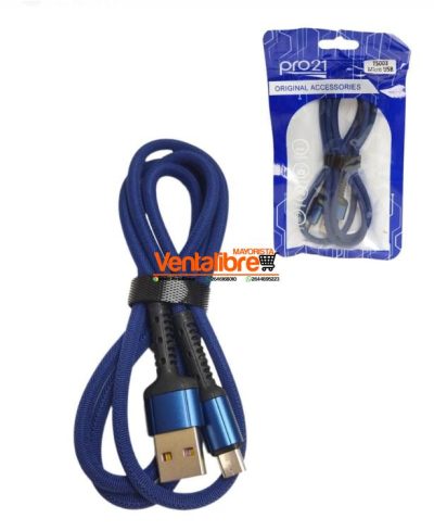 CABLE PRO21 V8 MICROUSB NYLON 1MT.