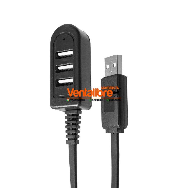 ADAPTADOR HUB USB 3 PUERTOS BLANCO NEGRO - Imagen 4