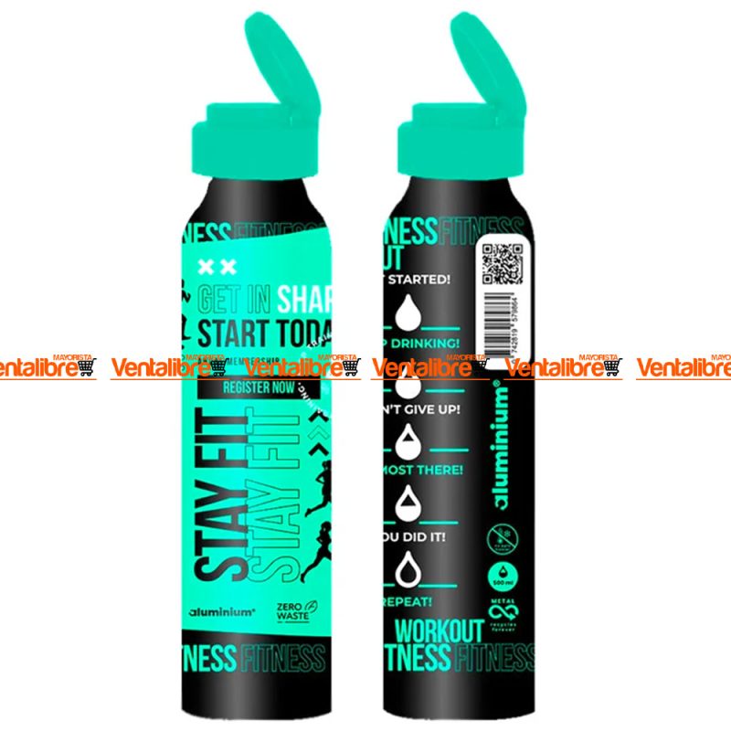 BOTELLA ALUMINIO TRAIN ESTAMPADA DE 500 ML. CON AGARRE PREMIUM - Imagen 4