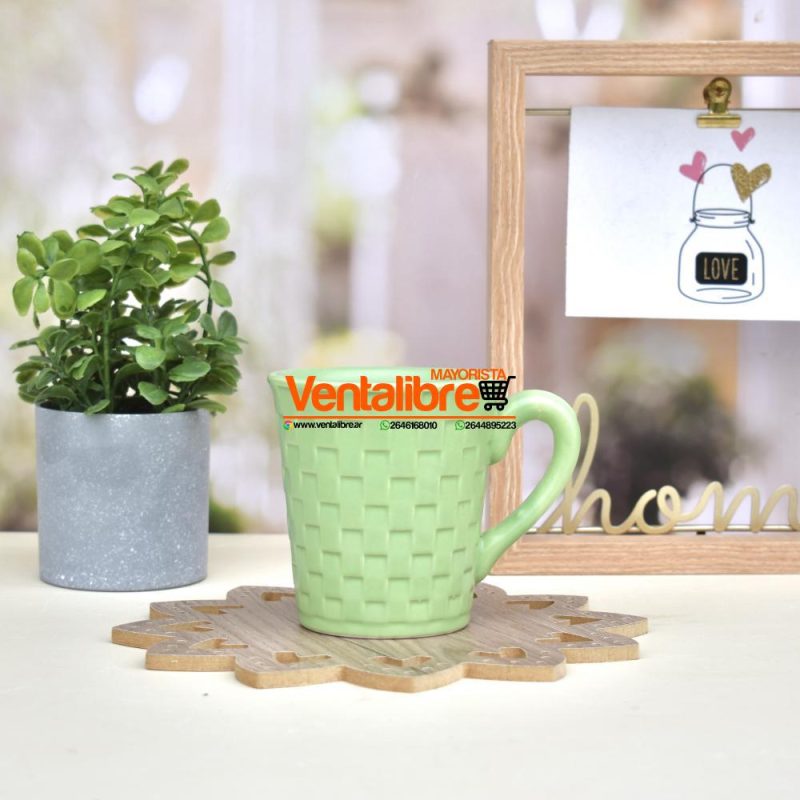 TAZAS DE CERÁMICA FACETADA EN CUADRILLE VARIOS COLORES - Imagen 5