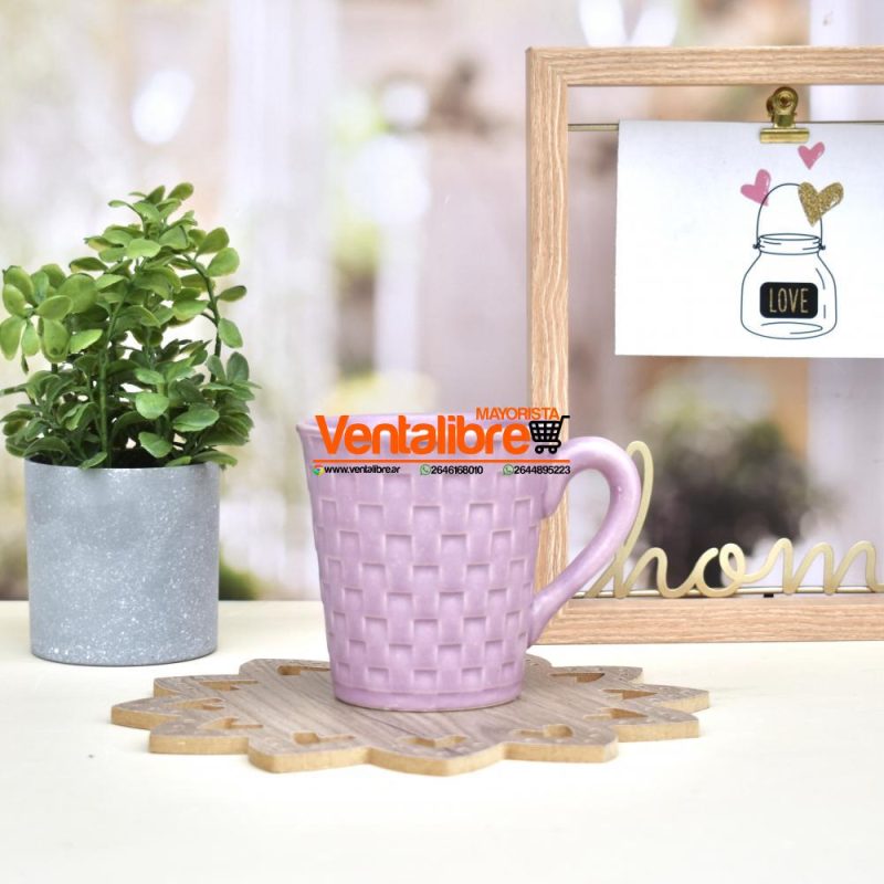 TAZAS DE CERÁMICA FACETADA EN CUADRILLE VARIOS COLORES - Imagen 4