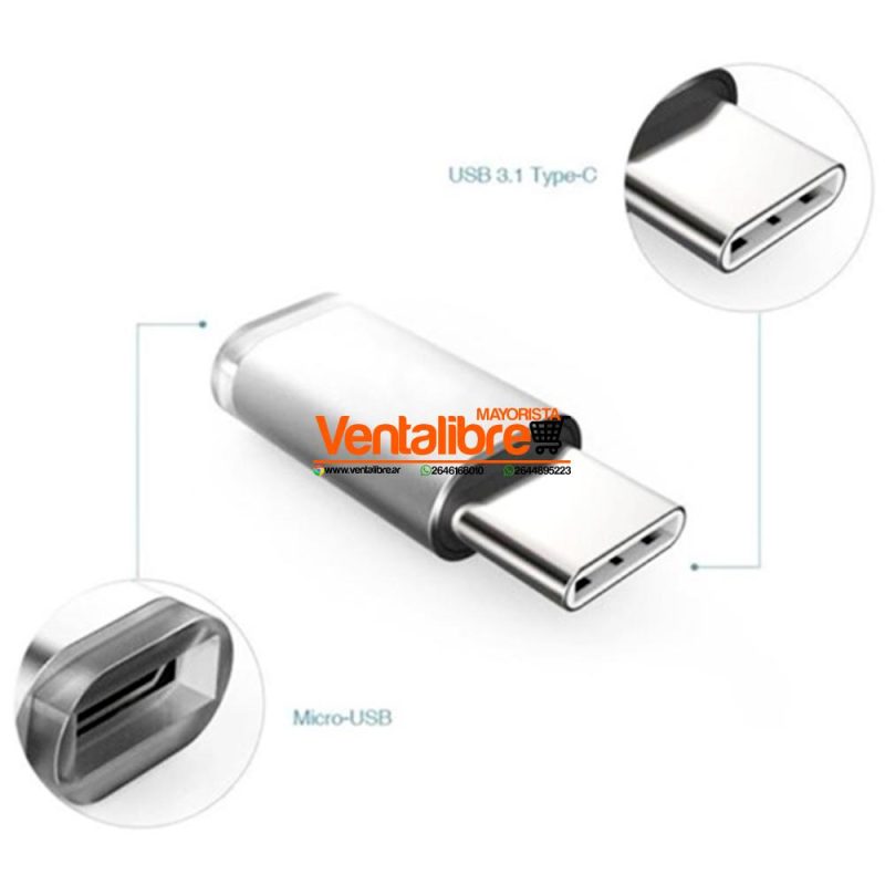 ADAPTADOR OTG DE MICRO A TIPO C EXCELENTE CALIDAD