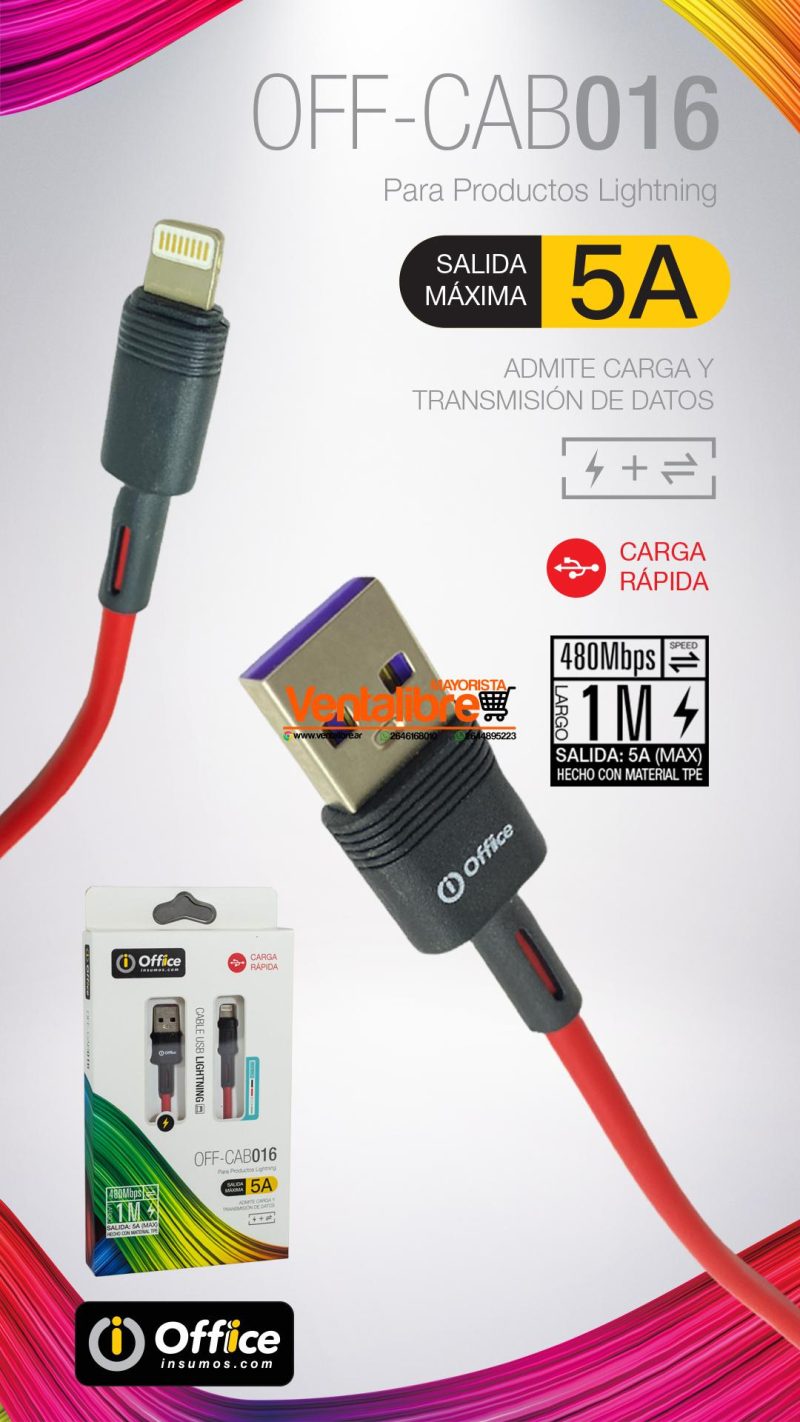 CABLE USB TIPO C 2.0+5.0AMP 1MTS CARGA RAPIDA - Imagen 2