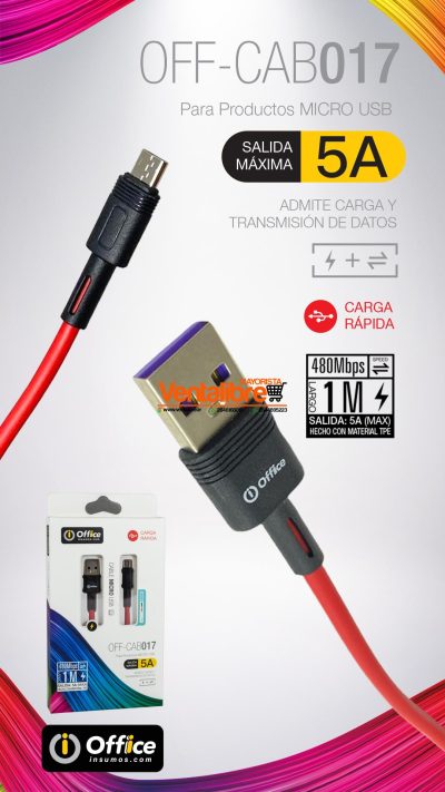 CABLE USB TIPO C 2.0+5.0AMP 1MTS CARGA RAPIDA - Image 3