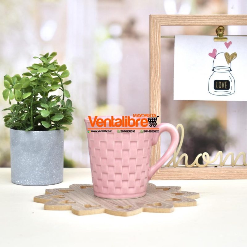TAZAS DE CERÁMICA FACETADA EN CUADRILLE VARIOS COLORES - Imagen 3