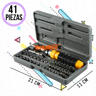 DESTORNILLADOR ESTUCHE SET 41 PCS