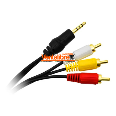 CABLES RCA AUXILIAR 3 A 1 DE 1.5M 3.5A