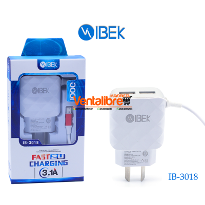 CARGADOR V8 3.1A IBEK 2 USB