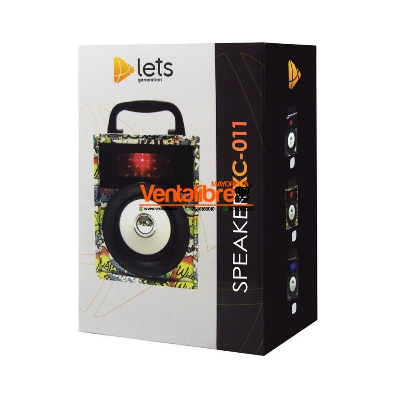 PARLANTE BLUETOOTH LETS 3" RADIO LUCES HOLDER PARA CELU - Imagen 2