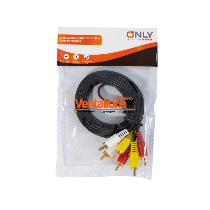 CABLE AUDIO Y VIDEO 3RCA/3RCA 1.5M VR - Imagen 3