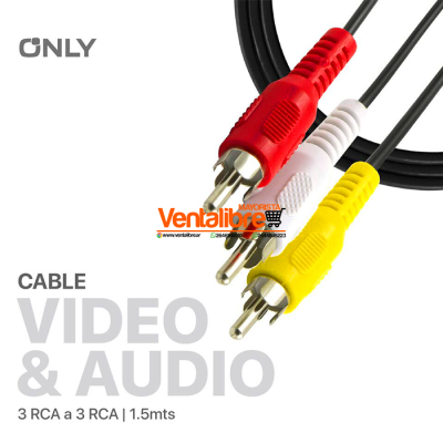 CABLE AUDIO Y VIDEO 3RCA/3RCA 1.5M VR