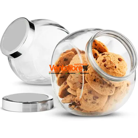 FRASCO DE VIDRIO 2 POSICIONES TAPA ACERO 500ML (12,5*8,5 CM)