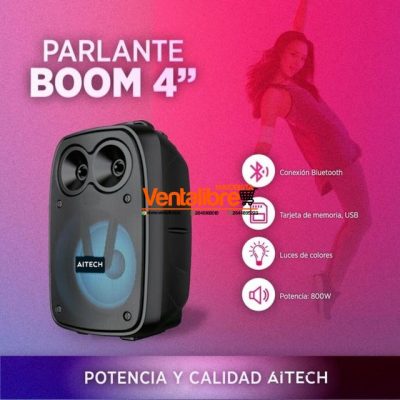 PARLANTE BLUETOOTH 5.0 AITECH 4" 800W VARIOS COLORES - Image 3