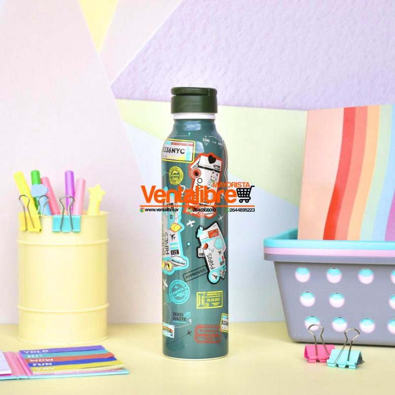 BOTELLA DE ALUMINIO PREMIUM VARIOS DISEÑOS Y COLORES - Imagen 2