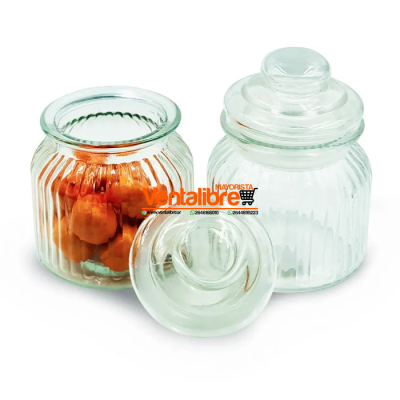 FRASCO VIDRIO MIL RAYAS 15*11 CM