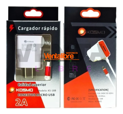 CARGADOR MICRO USB 220V CARGA RAPIDA