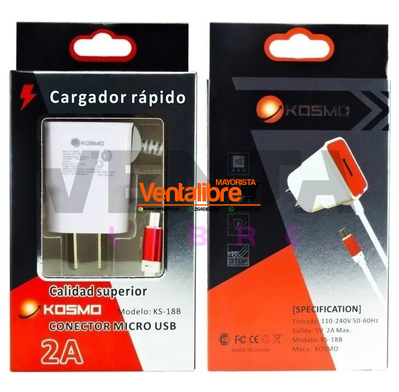 CARGADOR MICRO USB 220V CARGA RAPIDA