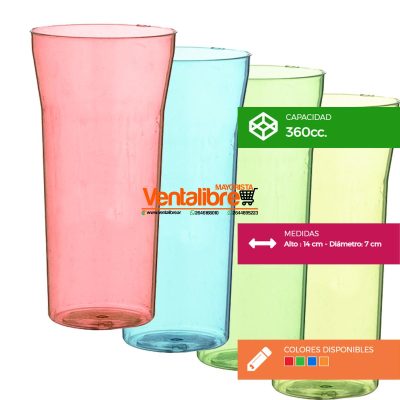 VASO TRAGO LARGO CRISTALIZADO 550 CC.