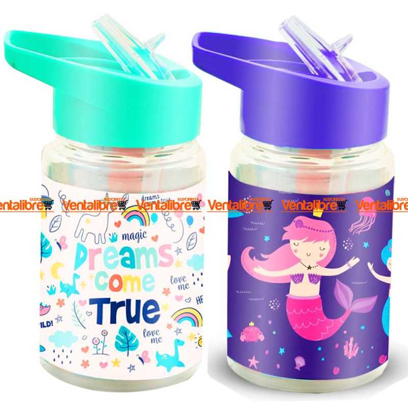 BOTELLA DEPORTIVA INFANTIL CON AGARRE DE 400 ML. ESTAMPADA