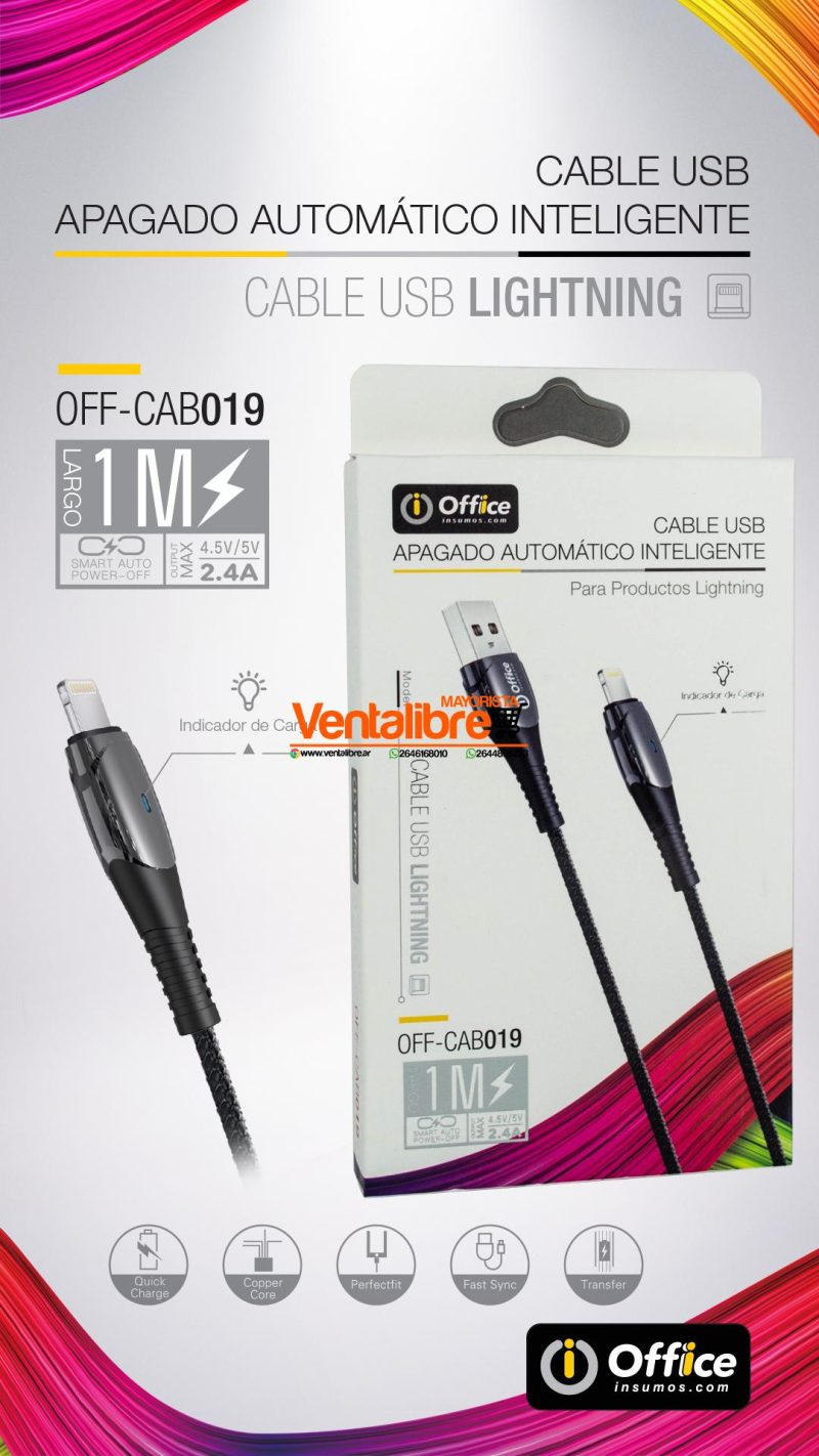 CABLE USB TIPO C 2.0+2.4 AMP 1MTS AUTO CORTE CARGA RAPIDA - Imagen 2