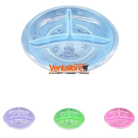 PLATO INFANTIL 3 DIVISIONES COLORES SURTIDOS