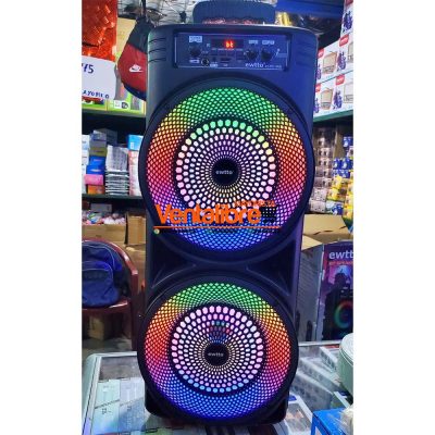 PARLANTE BLUETOOTH 2 X 8" LUCES RGB USB MICROFONO 1200W PMPO