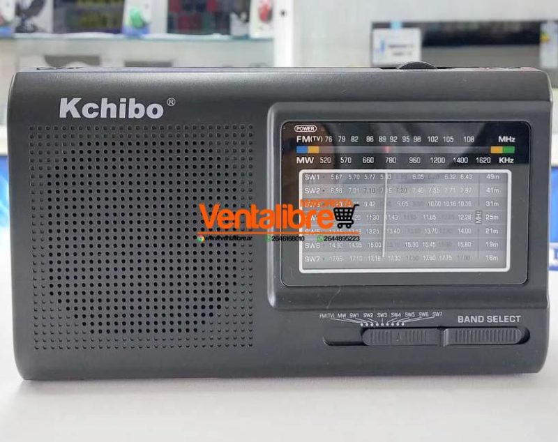 RADIO ANALÓGICA KCHIBO DUAL 220V 9 BANDAS FM-TV/AM-MW/SW1-7 COLOR NEGRO - Imagen 2