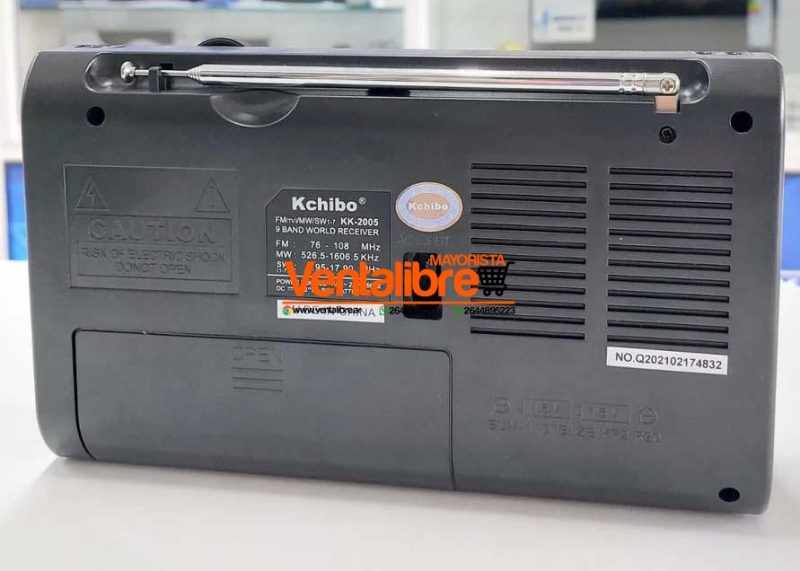 RADIO ANALÓGICA KCHIBO DUAL 220V 9 BANDAS FM-TV/AM-MW/SW1-7 COLOR NEGRO - Imagen 4