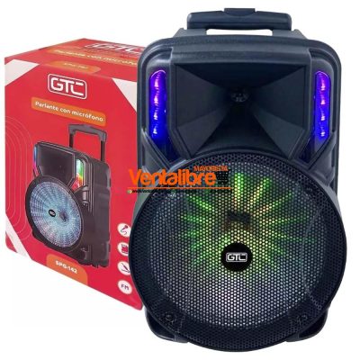 PARLANTE BLUETOOTH POTENCIADO GTC 10" CARRO CONTROL REMOTO MICRÓFONO