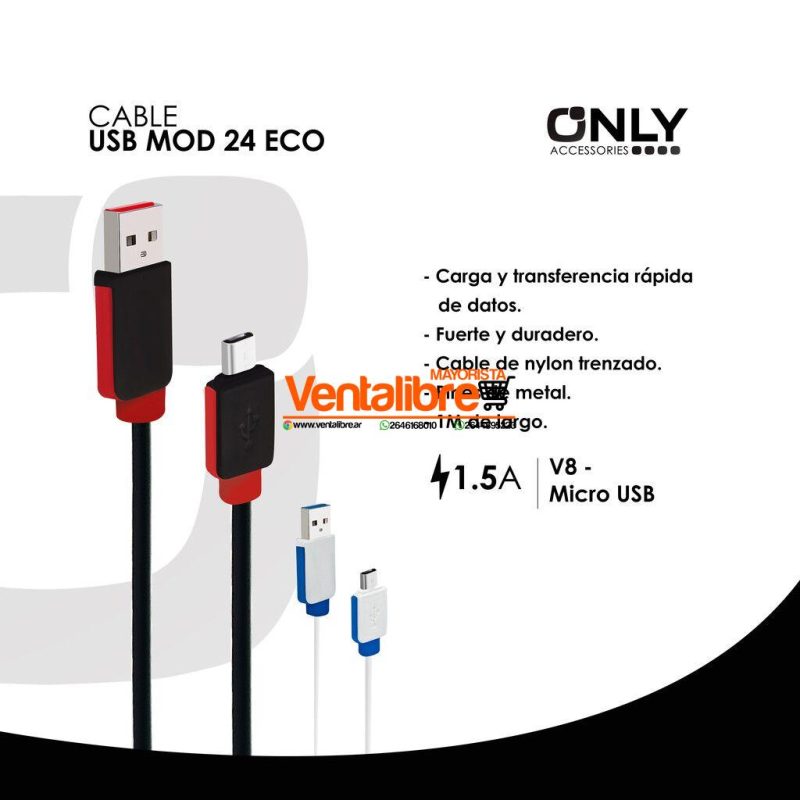 CABLE USB ECO V8 1.5A - Imagen 4