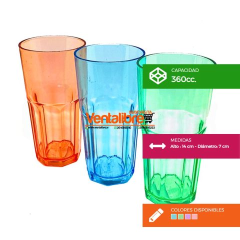 VASO FACETADO GRUESO CRISTALIZADO 360 CC.