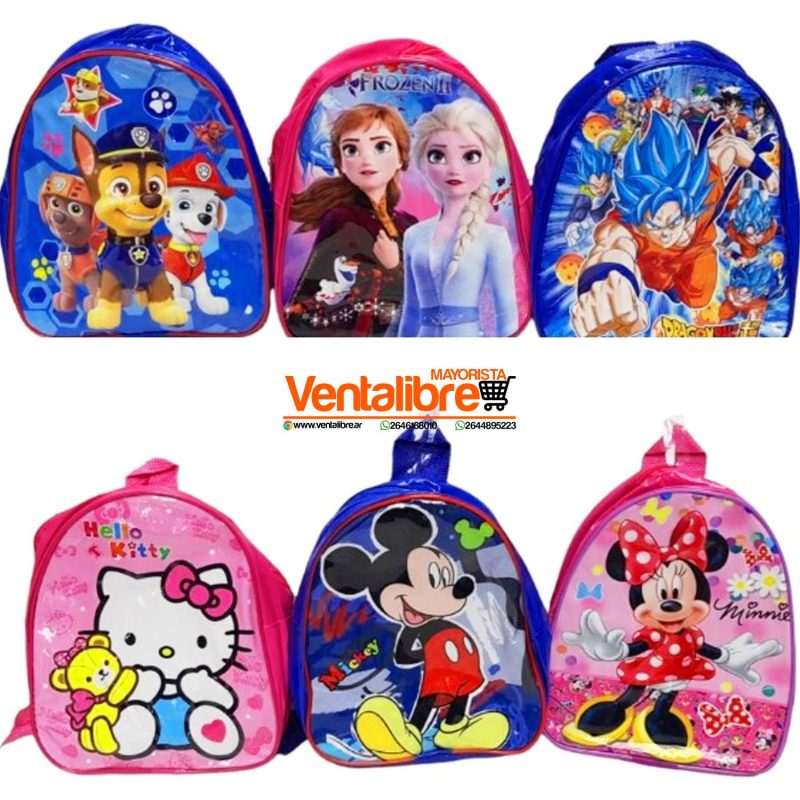 MOCHILA PARA JARDÍN CON PERSONAJES 23 X 20 X 10 CM.