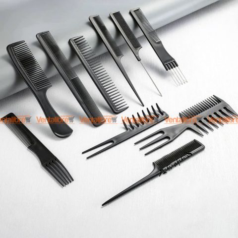  JUEGO DE 10 PEINES DE PELUQUERÍA PROFESIONAL PARA TODO TIPO DE CABELLO