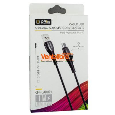 CABLE USB TIPO C 2.0+2.4 AMP 1MTS AUTO CORTE CARGA RAPIDA