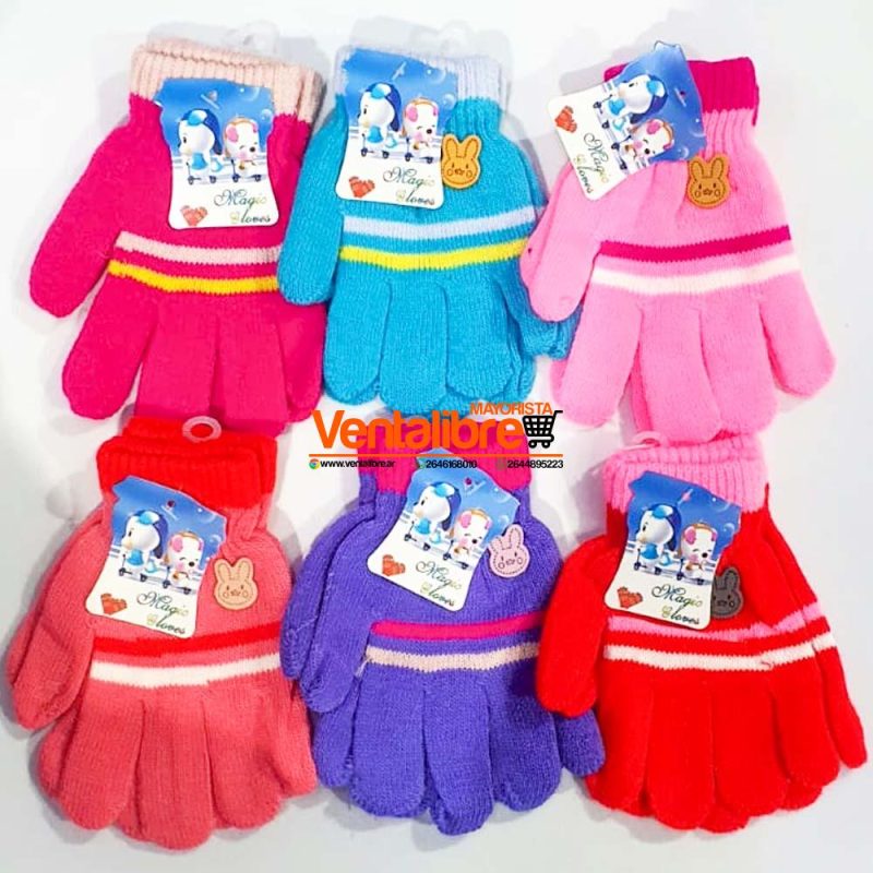 GUANTES MÁGICOS INFANTIL DOBLE TEJIDO VARIOS COLORES