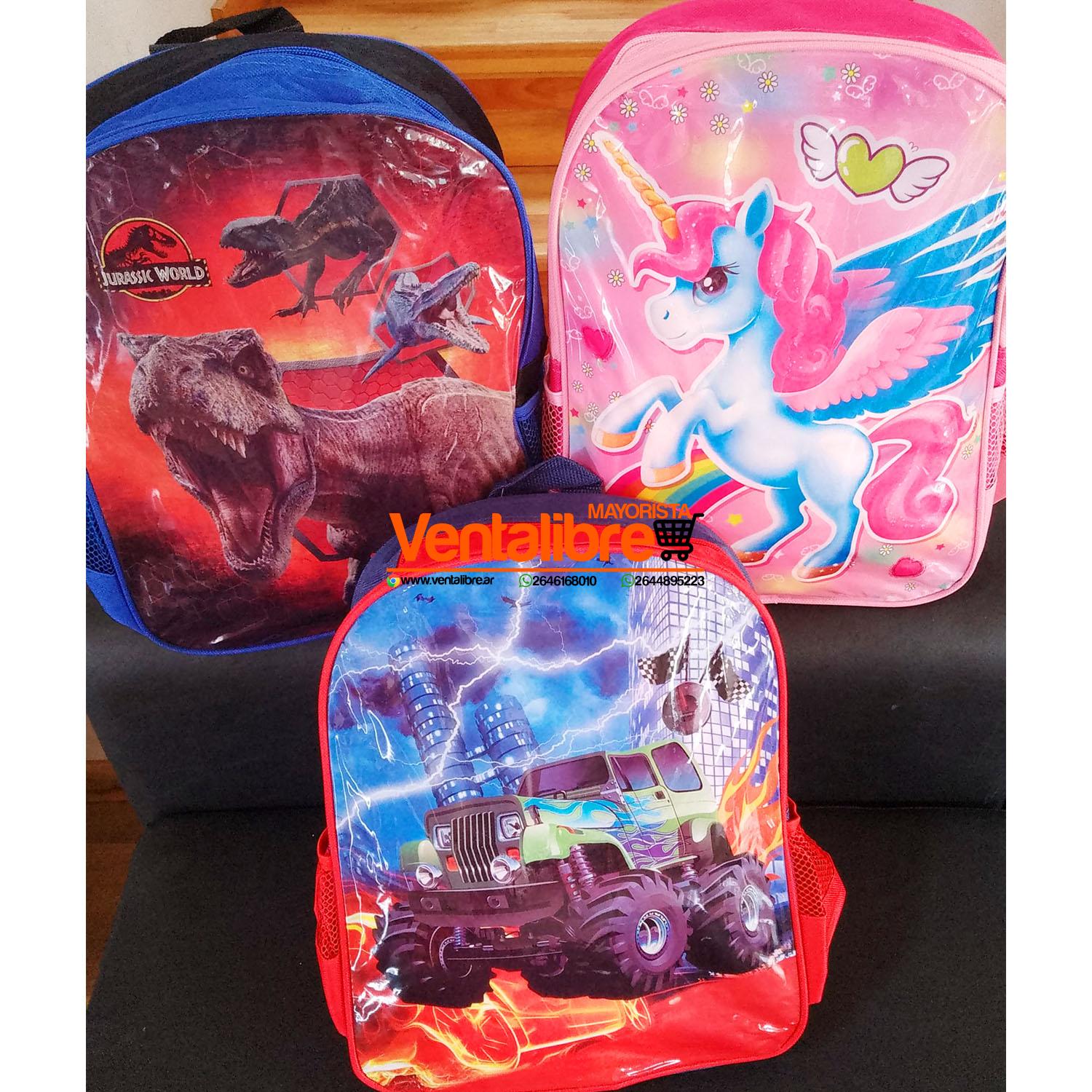 MOCHILAS 14″ DISEÑOS INFANTILES 27CM X 36CM