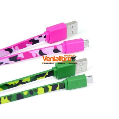 CABLE USB MICRO V8 CAMUFLADO 1 MT 2.4AMP CARGA RAPIDA - Image 3