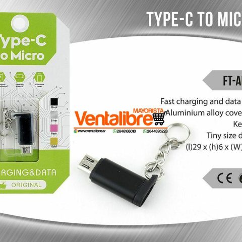ADAPTADOR DE MICRO USB A TIPO C PARA SMARTPHONE