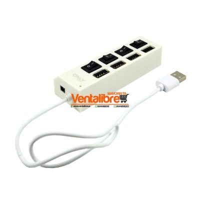 ADAPTADOR HUB USB 2.0 ON/OFF 4 PUERTOS BLANCO NEGRO - Image 4