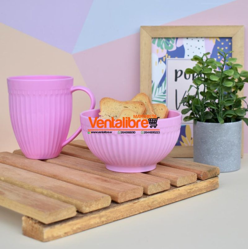 BOWL INDIVIDUAL FACETADO COLORES VARIOS - Imagen 2