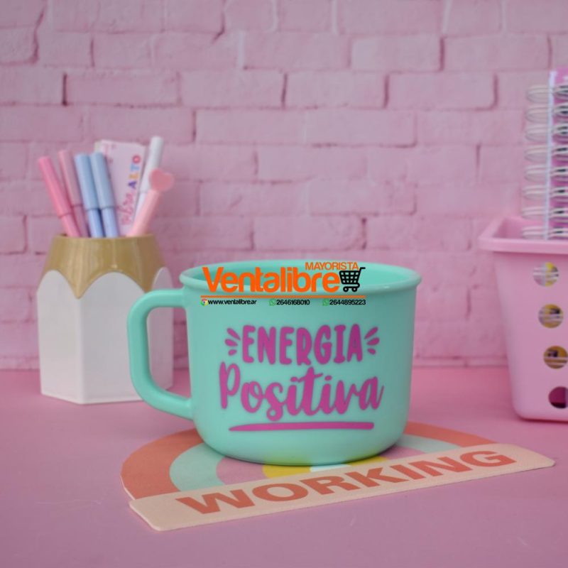 SÚPER TAZONES PLÁSTICOS 700 CC. ESTAMPADO CON FRASES COLORES - Imagen 2