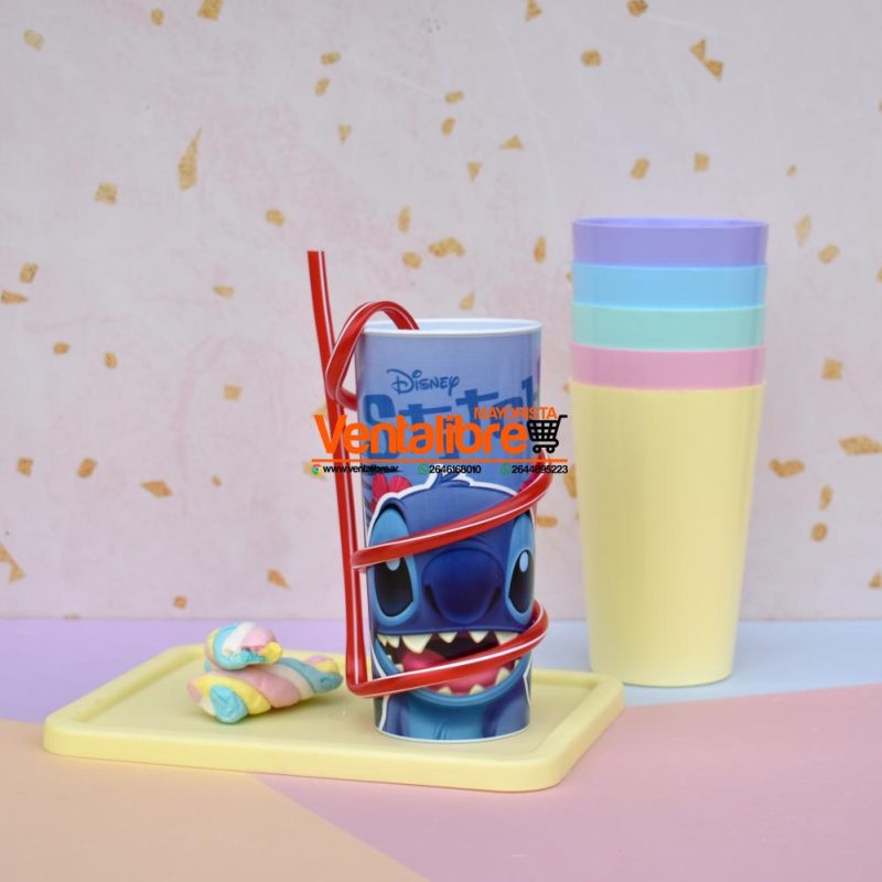 VASO INFANTIL ALTO CON SORBETE ONDULADO ESTAMPADOS PERSONAJES - Imagen 3