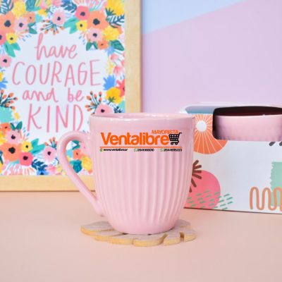 TAZAS DE CERÁMICA FACETADA GRANDE COLORES VARIOS 450 CC. - Image 2