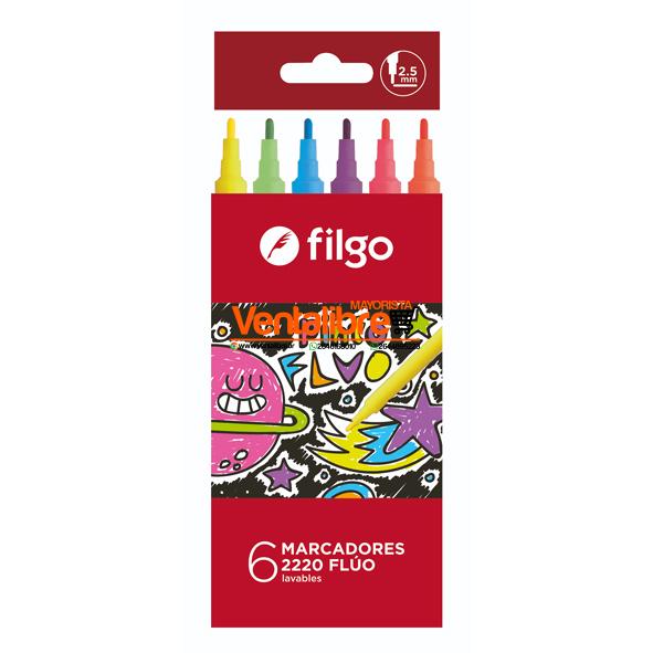 MARCADOR ESCOLAR PINTO X6 FLUO ESTUCHE