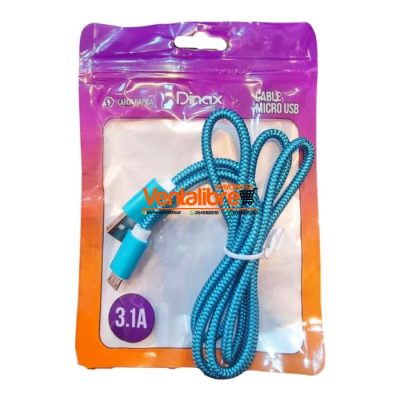 CABLE MICRO USB REFORZADO V8 3.1A CARGA RÁPIDA