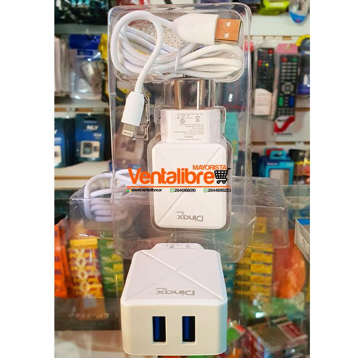 CARGADOR 220V 4.2A IPHONE 2USB CARGA RAPIDA
