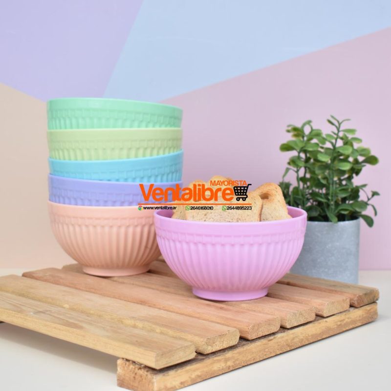 BOWL INDIVIDUAL FACETADO COLORES VARIOS