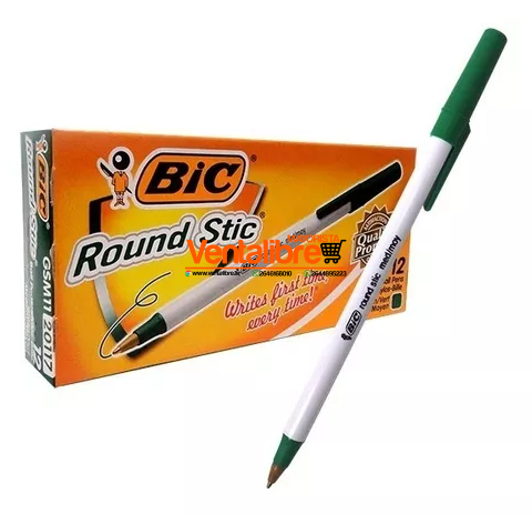 LAPICERA BOLIGRAFO BIC ROUND STIC VERDE