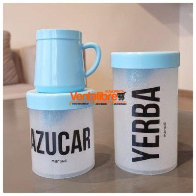 SET YERBERA Y AZUCARERA LITOGRAFIADA CON MATE VARIOS COLORES - Image 5