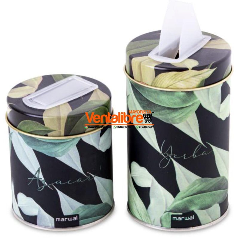 SET YERBERA Y AZUCARERA PREMIUM LATAS LITOGRAFIADAS VARIOS DISEÑOS - Imagen 13